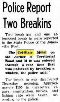 Tri-State Motel - Jun 91 1967 Break-In